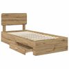 vidaXL Bedframe met hoofdeinde Artisan Eiken 100 x 200 cm Bewerkt hout