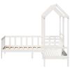 vidaXL Kinderbed met huisje en bankje massief grenenhout wit 80x200 cm