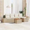 vidaXL Tuinbankenset met kussen met opslag 6 pcs Beige poly rattan