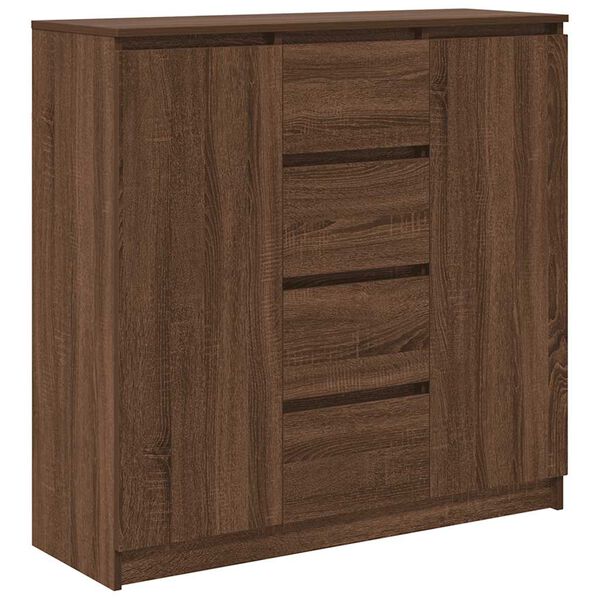 vidaXL Dressoir met lades 100,5x35x98,5 cm spaanplaat bruin eiken