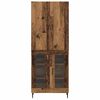 vidaXL Hoge kast Oud hout 69,5 x 34 x 180 cm Bewerkt hout