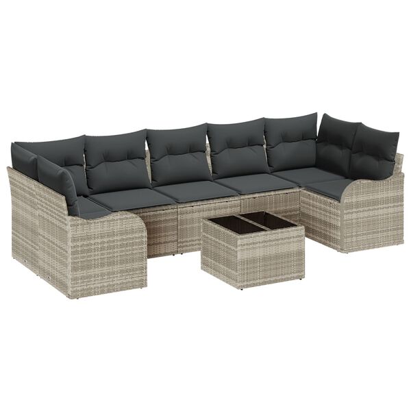 vidaXL Tuin Sofa Set Lichtgrijs 55 x 55 x 37 cm poly rattan