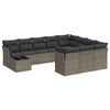 vidaXL 11-delige Loungeset met kussens poly rattan grijs