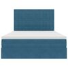 vidaXL Opbergbed met LED met matras Donkerblauw 140 x 190 cm Fluweel