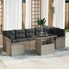 vidaXL Tuin Sofa Set met kussen met opslag 8 pcs Lichtgrijs Poly riet