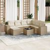 vidaXL 8-delige Loungeset met kussens poly rattan beige
