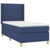 vidaXL Boxspring met matras en LED stof blauw 90x200 cm