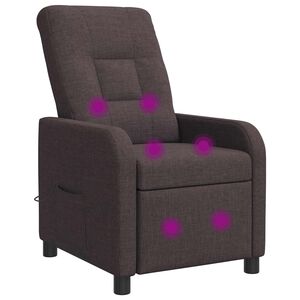vidaXL Massage Recliner Donkerbruin Stof