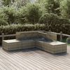 vidaXL 5-delige Loungeset met kussens poly rattan grijs