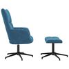 vidaXL Relaxstoel met voetenbank fluweel blauw