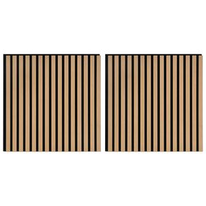 vidaXL Wandpanelen 2 st 60,5 x 60 cm Naturel