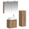 vidaXL Badkamermeubelset 4 st Artisanaal eiken Bewerkt hout en glas