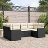 vidaXL 6-delige Loungeset met kussens poly rattan zwart