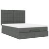 vidaXL Ottoman bed met matras 140x190cm stof donkergrijs