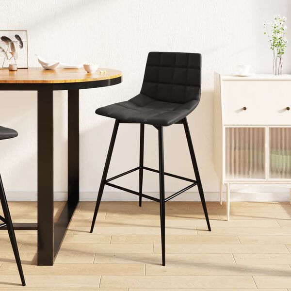 vidaXL Barkruk kunstleer grijs