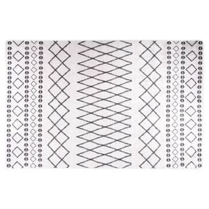 vidaXL Vloerkleed wasbaar 160x230 cm zwart en wit