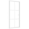 vidaXL Binnendeur 93x201,5 cm ESG-glas en aluminium wit