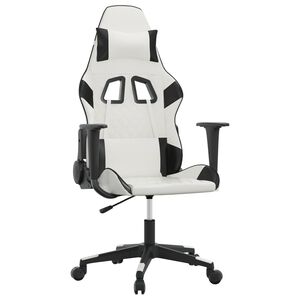 vidaXL Gamestoel kunstleer wit en zwart