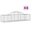 vidaXL Schanskorven 8 st gewelfd 200x50x40/60 cm gegalvaniseerd ijzer