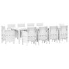 vidaXL Tuin Eetset 11 pcs Wit Polypropyleen