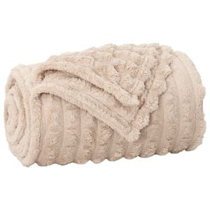 vidaXL Gooi Deken Beige 150 x 130 cm Fleece