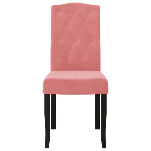 vidaXL Eetkamerstoelen 2 st fluweel roze