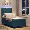 vidaXL LED Box Spring Bed met matras Donkerblauw 90 x 190 cm Stof