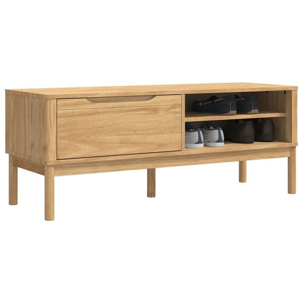 vidaXL Hal bank FLORO Wasbruin 115 x 40 x 45 cm Massief Vurenhout