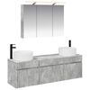 vidaXL Badkamerkastenset 4 pcs Betongrijs 100 x 14,5 x 70 cm
