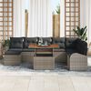 vidaXL Tuin Sofa Set met opslag 9 pcs Grijs Poly riet