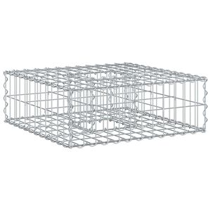 vidaXL Gabion Verhoogd Bed 60 x 60 x 20 cm Gegalvaniseerd staal Zilver
