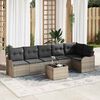 vidaXL Tuin Sofa Set met kussen met opslag 7 pcs Zwart Poly riet