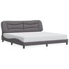 vidaXL Bedframe zonder matras "Hvar" kunstleer grijs 200x200 cm