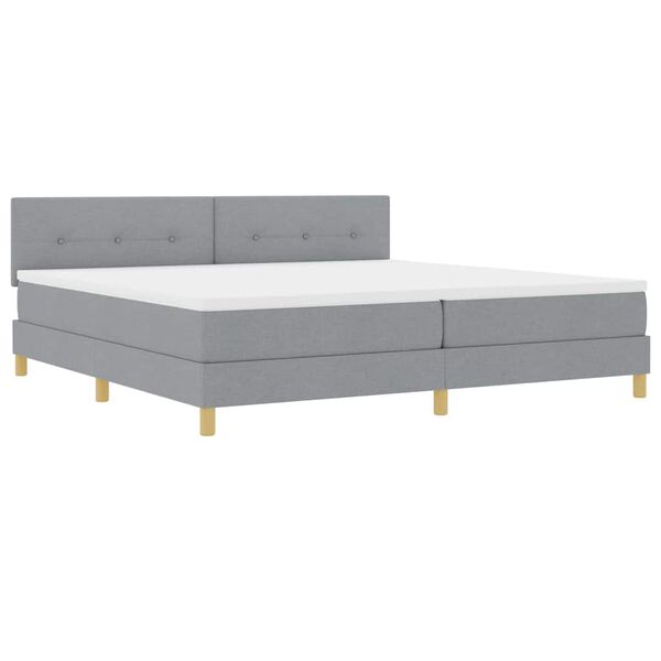 vidaXL Boxspringbed met matras Lichtgrijs 200 x 200 cm Stof