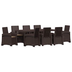 vidaXL Tuin eettafelset 9 st Bruin en Taupe PP