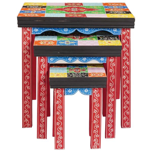 vidaXL Nesttafel Bruin 50 x 50 x 50 cm Massief mangohout