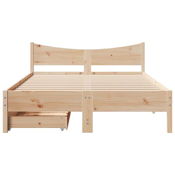 vidaXL Bedframe met lades massief grenenhout 120x200 cm