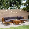 vidaXL 7-delige Loungeset met kussens massief acaciahout