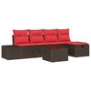 vidaXL Tuin Sofa Set 6 st Bruin poly rattan