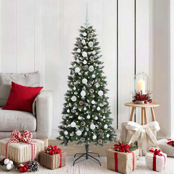 vidaXL Kunstkerstboom Groen 66 x 66 x 150 cm PVC en Plastic en Staal