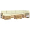 vidaXL Buiten bankenset 8 pcs Wit en cr&egrave;mekleurig 59 x 59 x 37 cm
