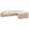 vidaXL 10-delige Loungeset met kussens poly rattan beige