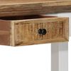 vidaXL Wandtafel 110x35x75 cm massief mangohout wit en bruin