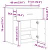 vidaXL Dressoir met lade Oudhout 60 x 31 x 70 cm Bewerkt hout
