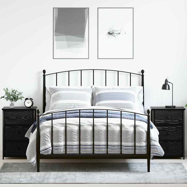 vidaXL Nachtkastje met lade 2 pcs Zwart Eiken 40 x 36 x 60 cm