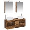 vidaXL Badkamermeubelset 5 pcs Oud hout Bewerkt hout en glas