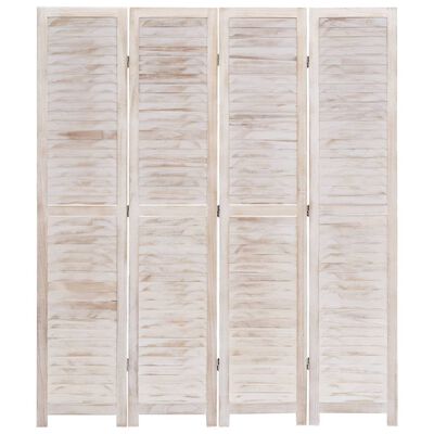 vidaXL Kamerscherm met 4 panelen 140x165 cm hout wit
