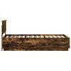vidaXL Bedframe met hoofdeinde Gerookt eiken 70 x 190 cm Bewerkt hout