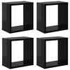 vidaXL Wandschappen kubus 4 st 26x15x26 cm hoogglans zwart