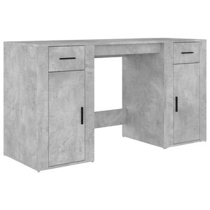 vidaXL Bureau met kast bewerkt hout betongrijs